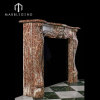 bespoke classic red marble slab fireplace surround carved marble tile around fireplace mantel