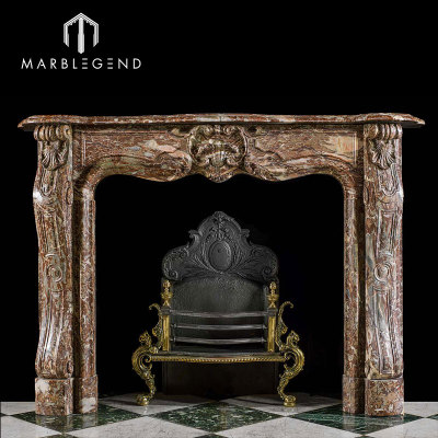 bespoke classic red marble slab fireplace surround carved marble tile around fireplace mantel