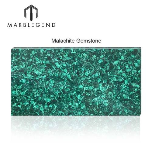 Manufacture semi-precious malachite green gemstone wall backlit natural stone table for luxury villa