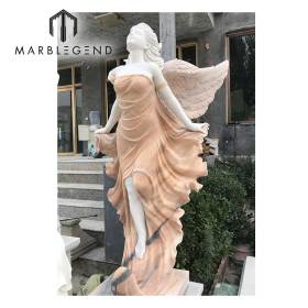 greek angel marble statues factory price women sunset red marble sculpture for whaolesale