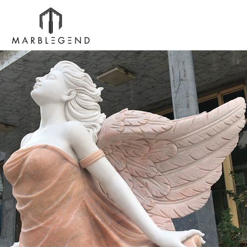 greek angel marble statues factory price women sunset red marble sculpture for whaolesale
