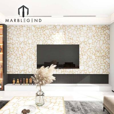 Gorgeous white crystal quartz tile backlit natural crystal stone slab wall for high-end interior design projects