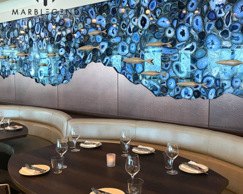 Custom Crystal Agate Stone Backlit Semi-precious Stone For Light Luxury Space