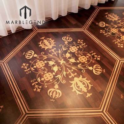Metal Brass Inlay Wood Art Parquet Wood Flooring Patterned - China  Engineered Parquet Flooring, Floor Tile