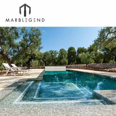 pool tile manufacturer supply aqua glass mosaic tile custom blue swimming pool mosaics