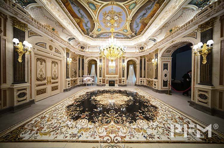 custom luxury classic marble parquet floor tile livingroom marble medallion inlay slab wall