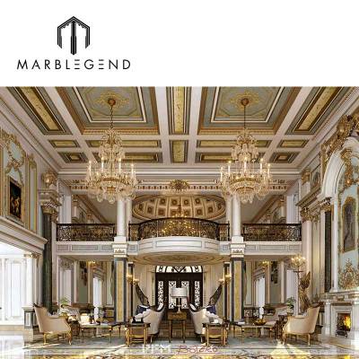 Turn-key Villa Project Solution: Luxurious Waterjet Marble Entrance Interior Design for Global Clients