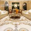OEM Turn-key Project Solutions for Custom Luxury Villa Living Room Waterjet Marble Inlay Flooring