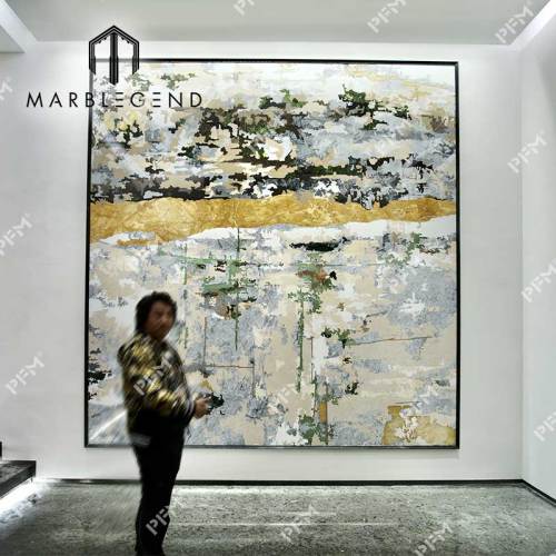Premium OEM Waterjet Marble Wall Art for Global Trade: Customizable and Exquisite Marble Inlay Mural