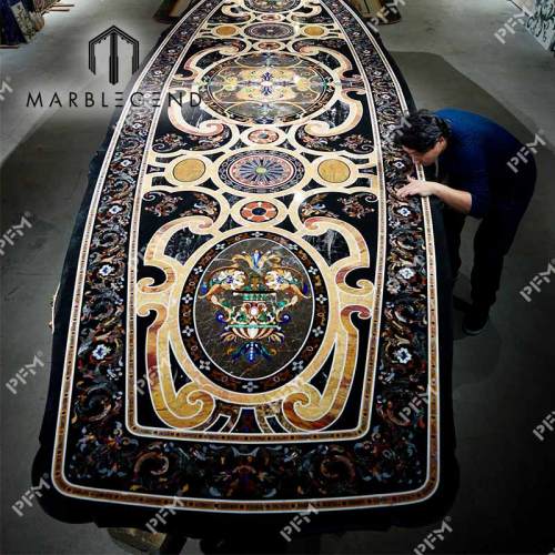 Wholesale OEM Supplier: Exquisite Waterjet Marble Inlay Flower Pattern Flooring for Villa Decor