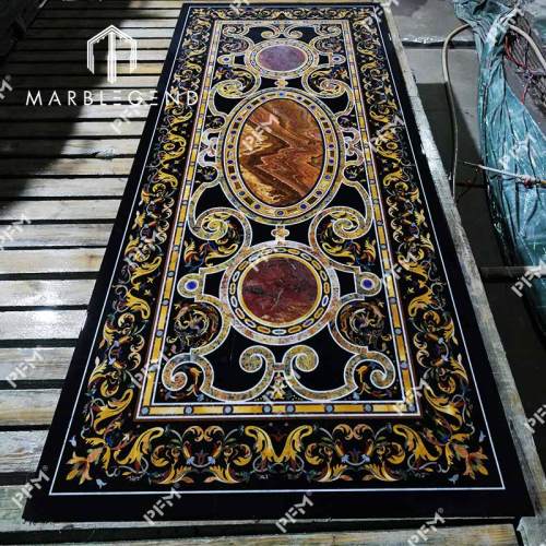 Wholesale OEM Supplier: Exquisite Waterjet Marble Inlay Flower Pattern Flooring for Villa Decor
