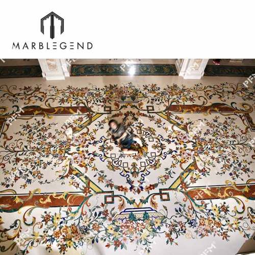 Exquisite Custom Marble Inlay Flooring: Elevate Your Villa Décor with Waterjet Marble Supply