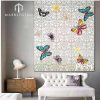 Customized mosaic tile art wall murals butterfly patterns mosaic for villa decor