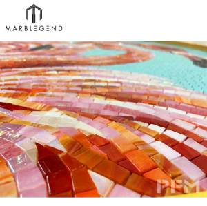 Customized glass mosaic tile art mural supplies mosaic mural patterns mosaic wall for luxury villa