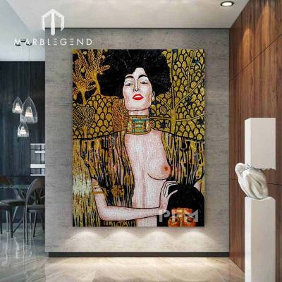Art mosaic supplies mosaic murals figure art glass mosaic tile wall for villa decor