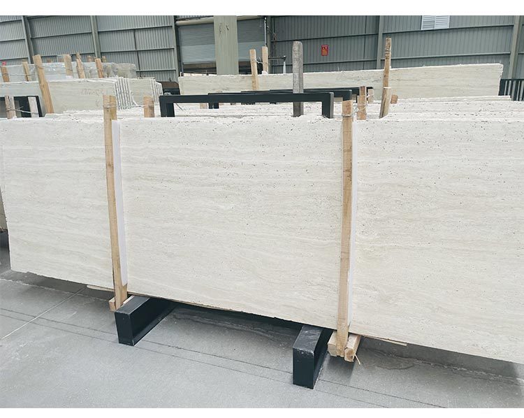 Itlay white travertin slab