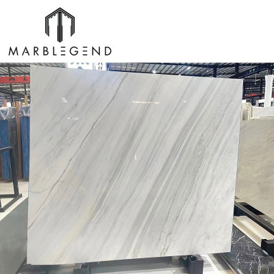 Wholesale Natural Translucent Milan White Marble Custom Luxury Tasso White Marble Tiles Slabs For Villa Project