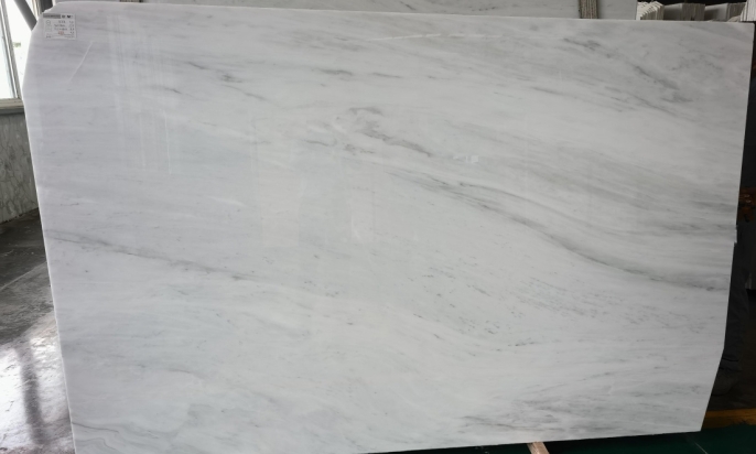 Cloud patterned Tasso white marble slab