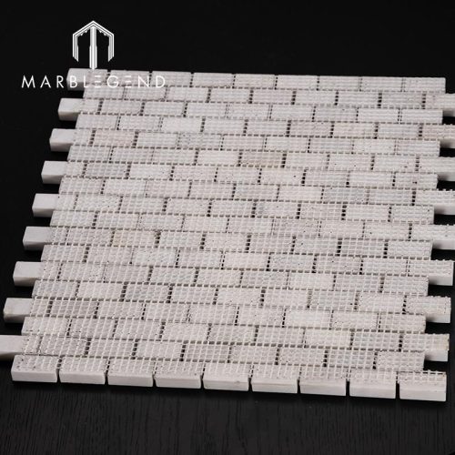 Premium polished Milan stone mosaic China Supplier custom-made Tasso white marble subway tile for Wall