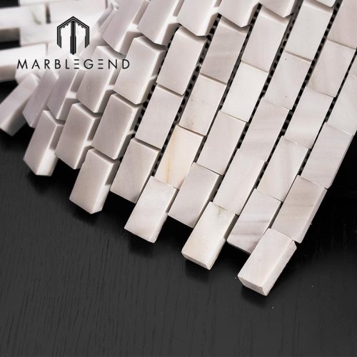 Premium polished Milan stone mosaic China Supplier custom-made Tasso white marble subway tile for Wall