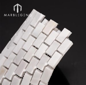 Premium polished Milan stone mosaic China Supplier custom-made Tasso white marble subway tile for Wall
