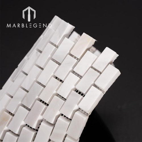 Premium polished Milan stone mosaic China Supplier custom-made Tasso white marble subway tile for Wall