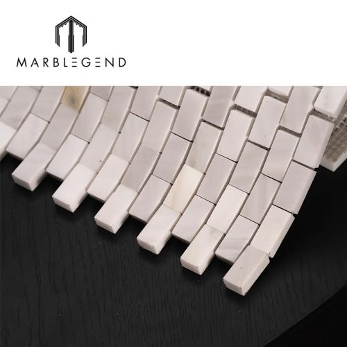 Premium polished Milan stone mosaic China Supplier custom-made Tasso white marble subway tile for Wall