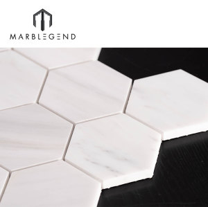 Bespoke kitchen pentagon mosaic tile Best price natural stone white tasso white marble flooring mosaic pattern
