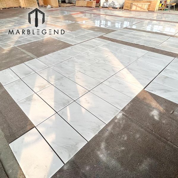 milano white marble white marble with grey veins thin marble flooring tiles for interior decoration