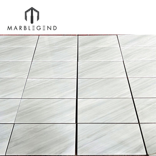 Factory Price High Gloss White Marble Grey Diagonal Veins Durable Polished Surface 10mm thin slabs panels