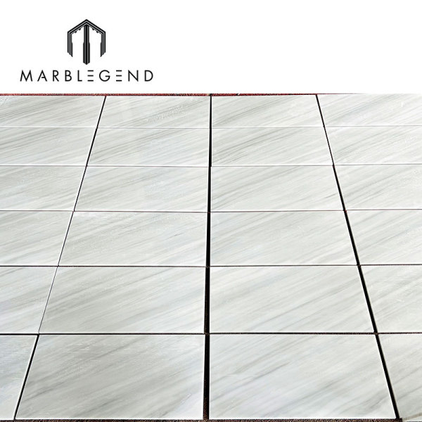 Factory Price High Gloss White Marble Grey Diagonal Veins Durable Polished Surface 10mm thin slabs panels