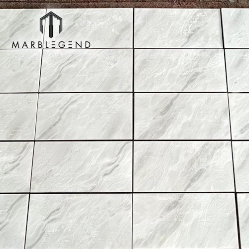 Factory Price High Gloss White Marble Grey Diagonal Veins Durable Polished Surface 10mm thin slabs panels