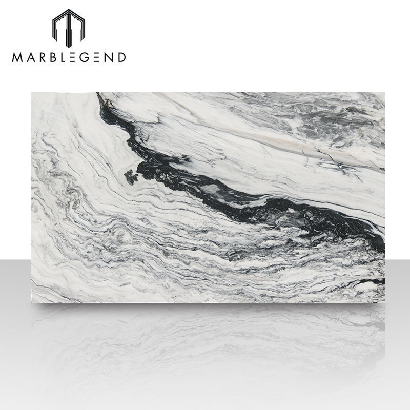 Natural Marble Manufacturer Luxurious Modern Black and White Veined Marble slabs for hotel villa wall flooring