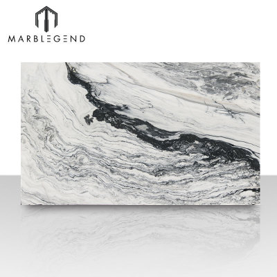 Natural Marble Manufacturer Luxurious Modern Black and White Veined Marble slabs for hotel villa wall flooring