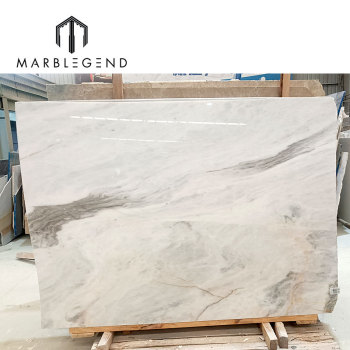 Manufacturer Supply Natural Milano White Marble Slab Polished Finish for Villa Interior Wall and Floor