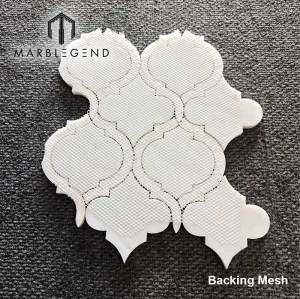PFM Milano White Marble Arabesque Waterjet Mosaic Supplier Custom Polished  White Marble Lantern Mosaic Tiles For Wall And Floor
