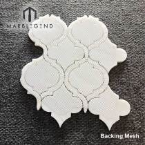 PFM Milano White Marble Arabesque Waterjet Mosaic Supplier Custom Polished  White Marble Lantern Mosaic Tiles For Wall And Floor