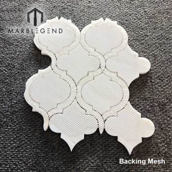 PFM Milano White Marble Arabesque Waterjet Mosaic Supplier Custom Polished  White Marble Lantern Mosaic Tiles For Wall And Floor