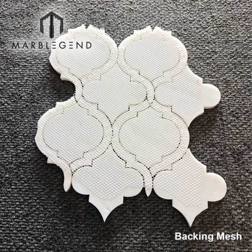 PFM Milano White Marble Arabesque Waterjet Mosaic Supplier Custom Polished  White Marble Lantern Mosaic Tiles For Wall And Floor