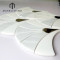 Art Deco Fan Shape Milano White Marble Mosaic Tile with Brass Inlay Waterjet Wall Tile for Villa Interior