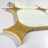 Wholesale Kitchen and Bathroom Polished Milano White with Golden Yellow Marble Waterjet Mosaic Tiles for Luxury villa and Hotel