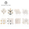 Wholesale Kitchen and Bathroom Polished Milano White with Golden Yellow Marble Waterjet Mosaic Tiles for Luxury villa and Hotel