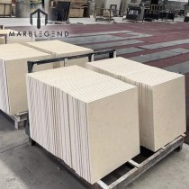 Custom Beige Limestone Panels Cut to Size for Exterior Wall Cladding and Building Facade Projects