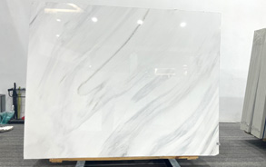 Finished Tasso White marble slab ready for shipment