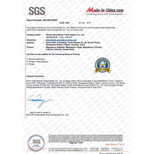 SGS Audited Supplier
