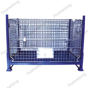 Caja apilable de los compartimientos de los estantes de la malla galvanizada acero del almacenamiento para la venta