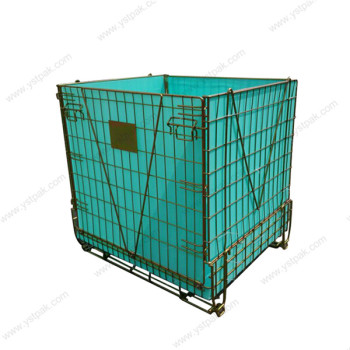 China logistics durable folding stack forklift PET Preform storage wire mesh container