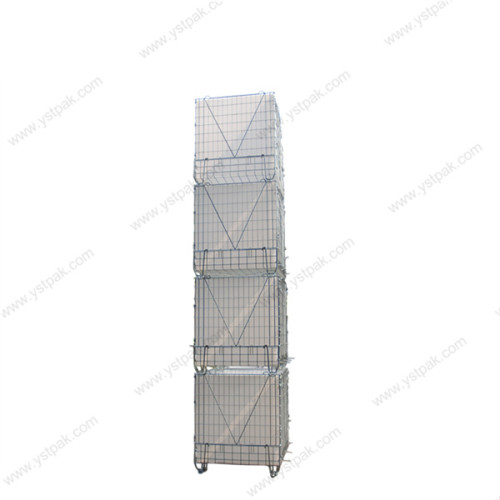 China logistics durable folding stack forklift PET Preform storage wire mesh container