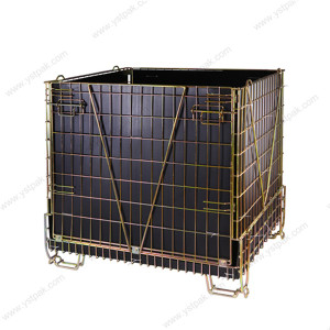 Custom warehouse zinc stacking collapsible pet preforms metal wire mesh cages