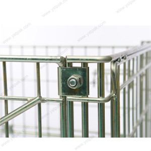 Customized european style foldable mild steel wine bottle storage wire mesh cage